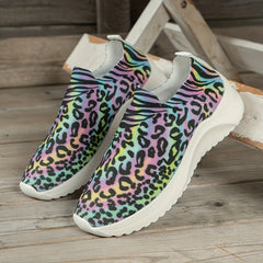 Women's Colorblock Print Slip On Sneakers Non Slip Lightweight Shoes