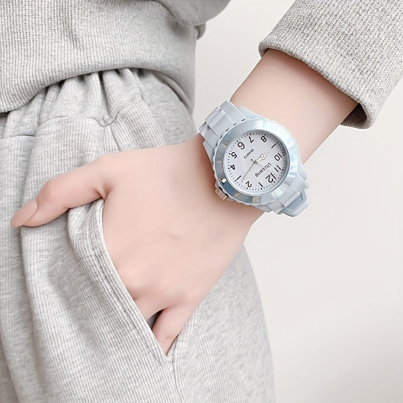 Colorful Disc Children's Quartz Watch with Rotatable Dial
