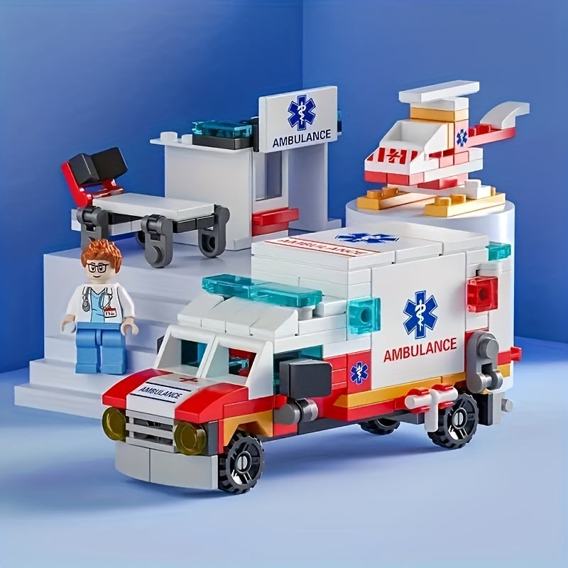City Fire Truck Combat Block Set Fire Brigade Car DIY Educational Toy