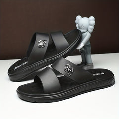 Men's Double Band Slide Sandals Casual Non Slip Shoes Open Toe Shoes