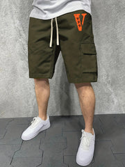 Men's V & 22 Graphic Casual Sports Shorts