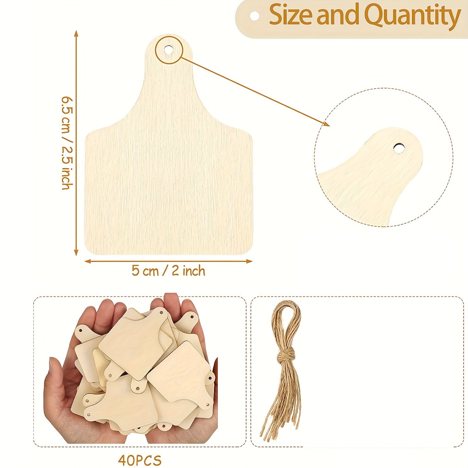 40pcs Wooden Cutting Board with Handle DIY Craft Rustic Butcher Block