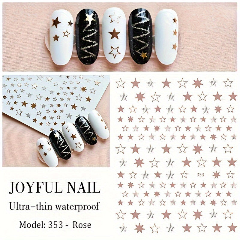 Lovely Star Stickers 3D Nails Art Self Adhesive Manicure Accessories