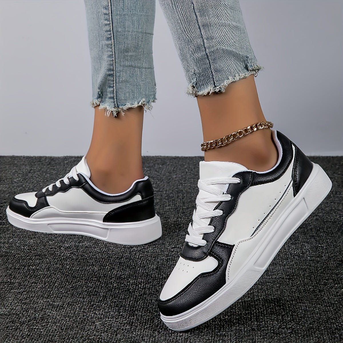 Women's Lace up Platform Skate Shoes Casual Sneakers