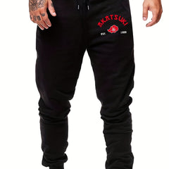 Red Cloud Print Men's Sports Pants Drawstring Jogging Trousers