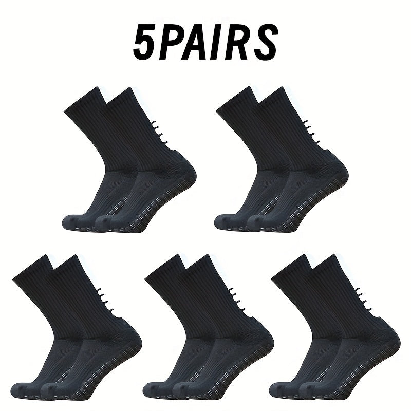 5 Pairs Breathable Anti-slip Football Socks - Men's & Women's