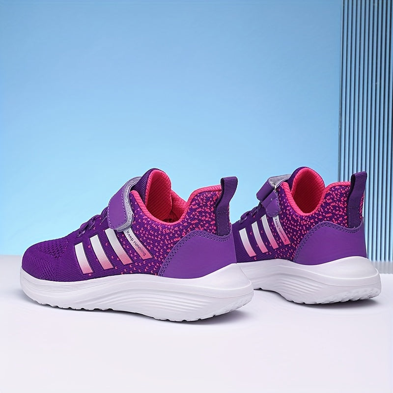 Breathable Woven Sneakers For Girls Lightweight Anti Slip Low Top Sneakers