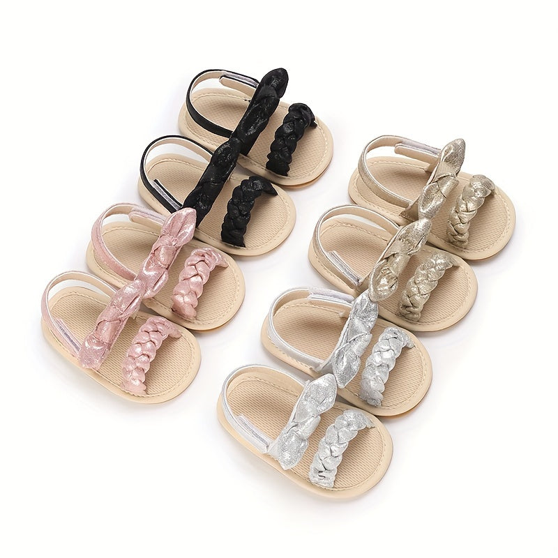 Bowknot Open Toe Baby Sandals Anti Slip Lightweight