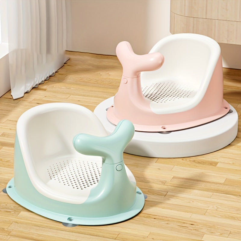 Portable Anti Slip Baby Bath Seat with Backrest & Suction Cups
