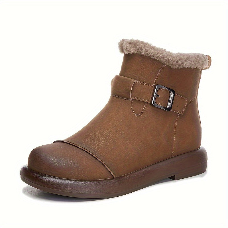 Women's Non Slip Thickened Medium Tube Snow Boots - Comfortable & Warm
