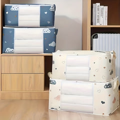 Non Woven Fabric Clothes Storage Bags With Window & Handles 3pcs
