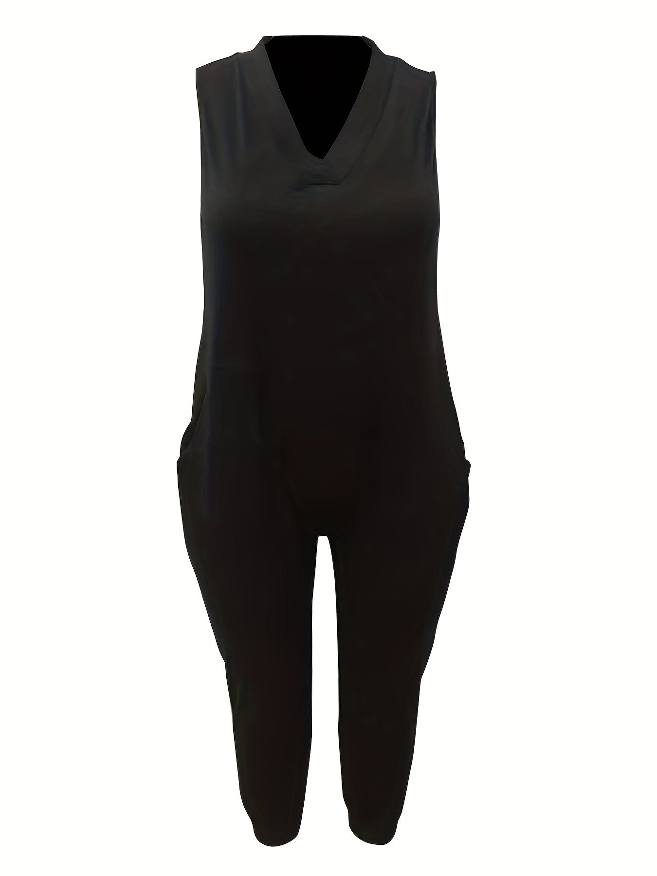 V-Neck Tank Jumpsuit With Pockets