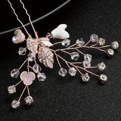 Bridal Hairpin Floral Crystal Rhinestone Hair Comb