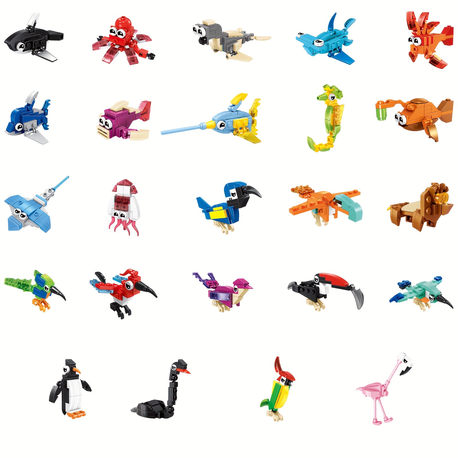 24pcs Animal Building Set Educational DIY Toy Dinosaur Figures ABS Material