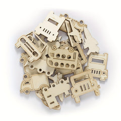 30pcs 45mm Car Aircraft Wood Chips for Scrapbooking Decoration DIY Accessories