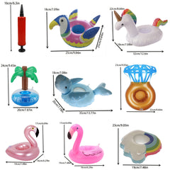 Colorful Pool Cup Holder Set - Floating Drink Tray for Swimming Pool