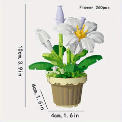 Artificial Flower Model Building Blocks Flower Pot Assembly Building Blocks Toys