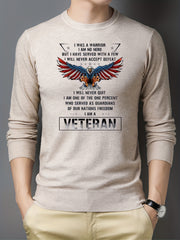 VETERAN & Eagle Pattern Sweater Men's Casual Warm Pullover For Fall Winter
