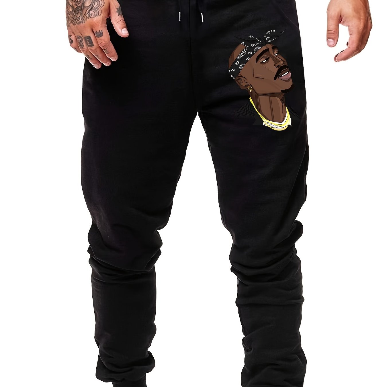 Men's Drawstring Sweatpants Loose Casual Comfy Jogger Pants