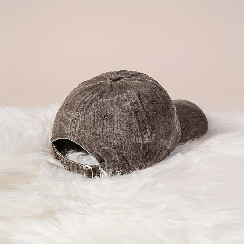 Skull Bear Print Baseball Cap Washed Distressed Cotton Sports Hat