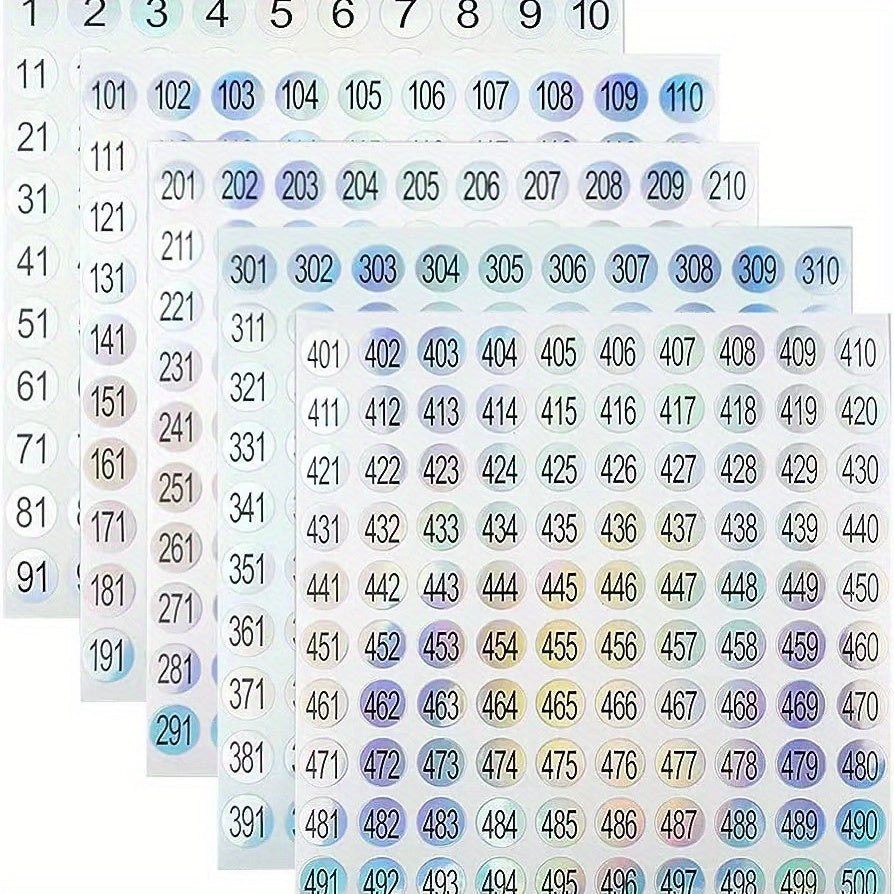 15cps Number Stickers 1-500 Round Labels DIY Numbering Tool