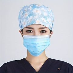 Cartoon Cotton Work Cap Button Nurse Scrub Hat