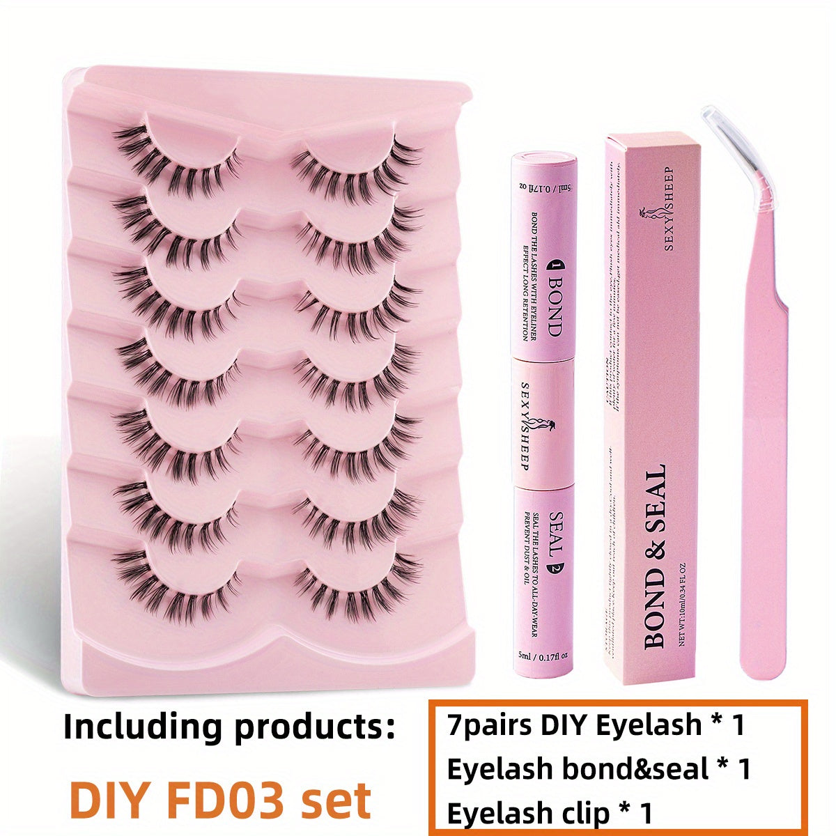7 Pairs Natural Look 3D Faux Mink Cluster Lashes Set