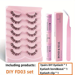 7 Pairs Natural Look 3D Faux Mink Cluster Lashes Set