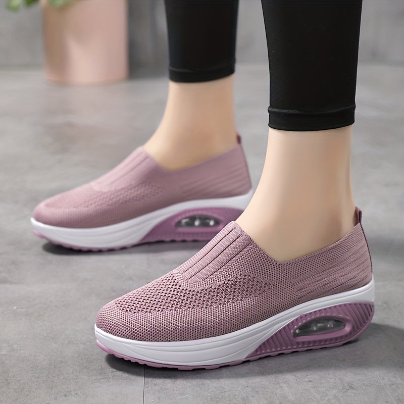 Women's Air Cushion Sock Sneakers Low Top Slip On Walking Shoes