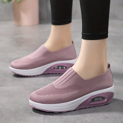 Women's Air Cushion Sock Sneakers Low Top Slip On Walking Shoes