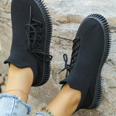 Knit Sneakers Lace-up Low Top Slip-On Sports Shoes