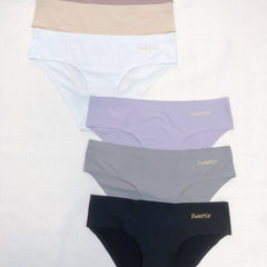 6pcs Letter Print Bikini Panties Seamless Stretch Panties Women's Lingerie