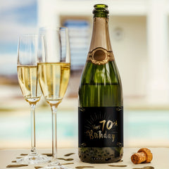 70th Birthday Bottle Labels - Self Adhesive Champagne & Wine Labels