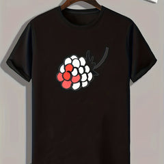 Berry Pattern Print Men's Comfy Sports T-shirt Graphic Tee