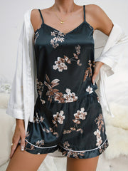 Floral Print Pajama Set Cami Top & Shorts Sleepwear