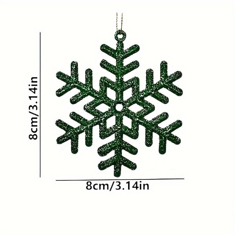 6pcs Christmas Snowflake Pendants Xmas Tree Decorations
