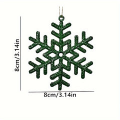 6pcs Christmas Snowflake Pendants Xmas Tree Decorations