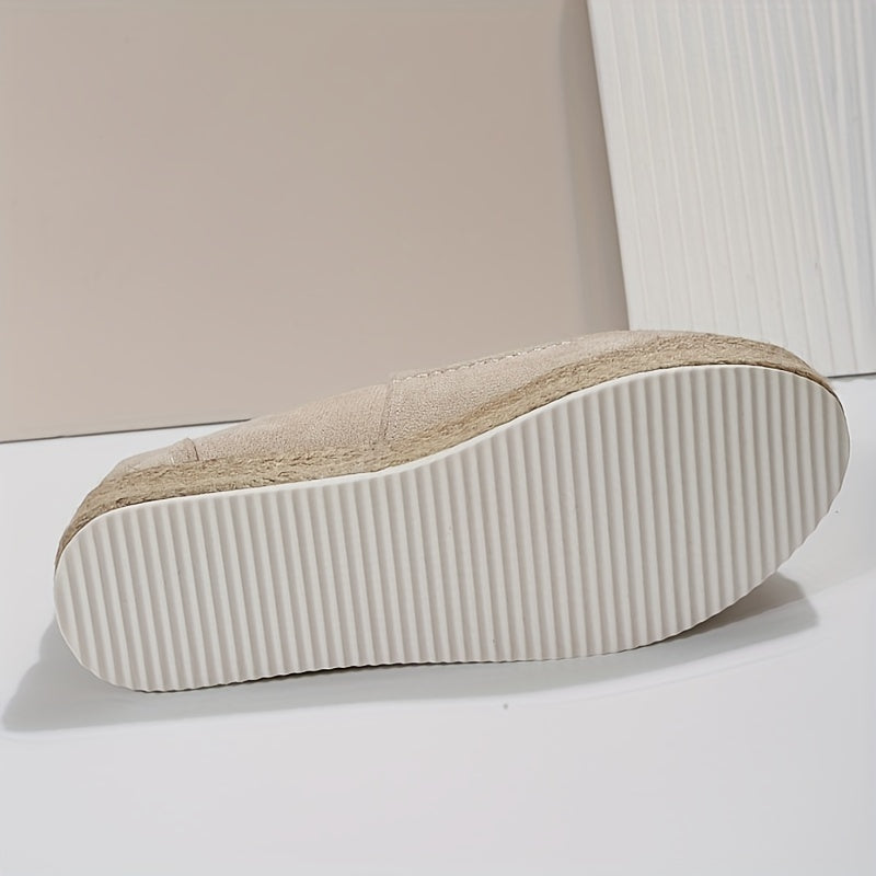 Women's Solid Platform Slip-On Espadrille Shoes Lightweight & Comfortable
