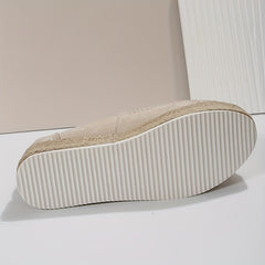 Women's Solid Platform Slip-On Espadrille Shoes Lightweight & Comfortable