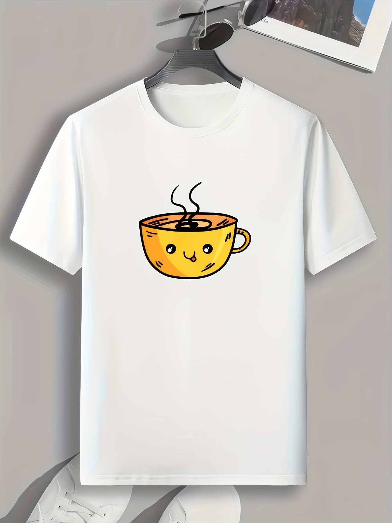 Halloween Tea Cup Pattern Print Men's Comfy Sports T shirt