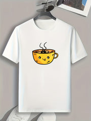 Halloween Tea Cup Pattern Print Men's Comfy Sports T shirt