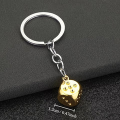 Metal Dice Keychain Billiard Key Chain for Players