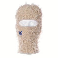 Unisex Thermal 1 Hole Winter Balaclava Hat With Embroidered Butterfly