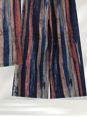 Striped Tank Top & Wide Leg Pants Set for Women