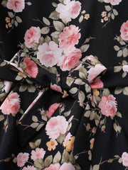 Toddler Girls Floral Print Ruffle Long Sleeve Dress Kids Clothes