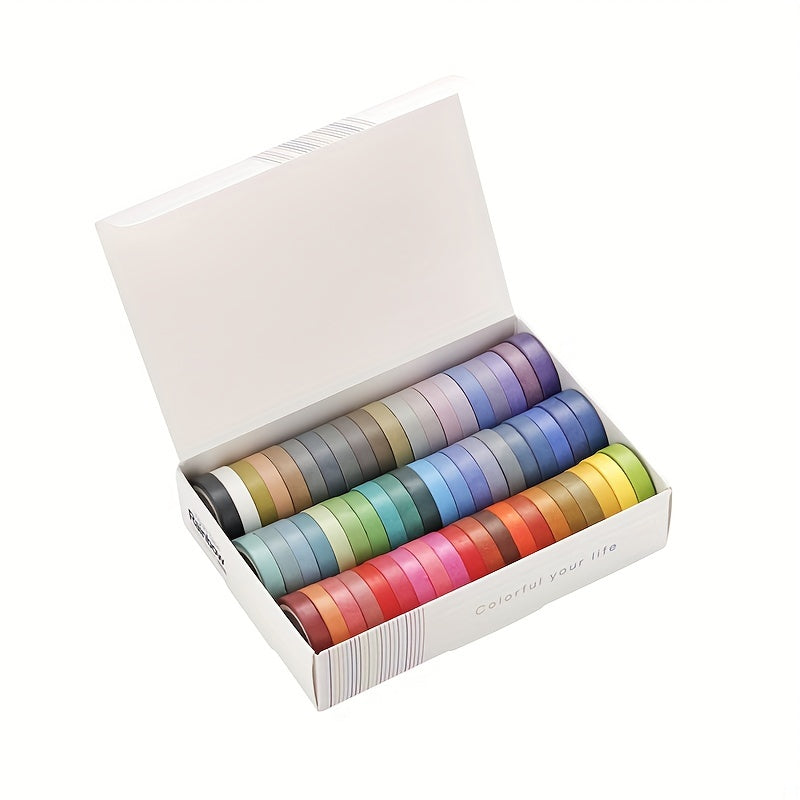 60pcs Random Solid Tape Rainbow Masking Tape Scrapbook Decorative