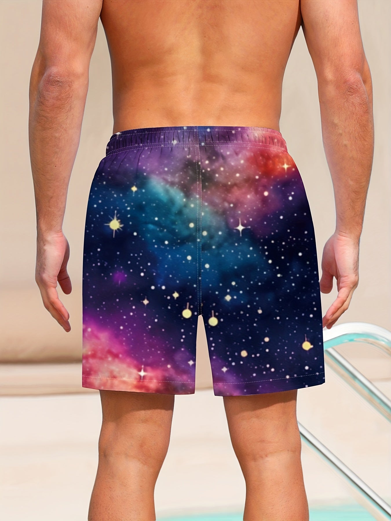 Men's Galaxy Beach Board Shorts 3D Print Swim Trunks Summer Vacation