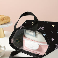Butterfly Printed Portable Lunch Bag Waterproof Thermal Insulated Bag