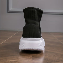 Women's Letter Pattern Knit High Top Platform Sneakers