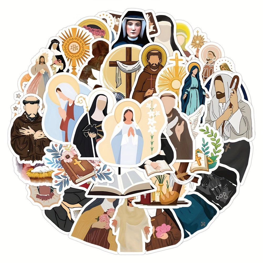 55pcs Monk Series Cartoon Vinyl Stickers for Water Bottles Laptops